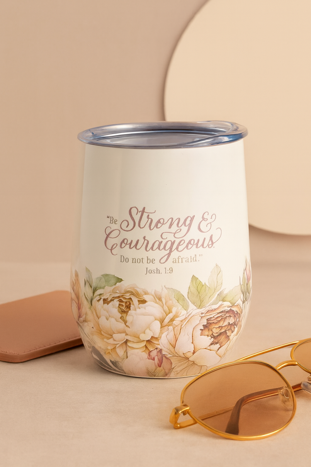 Be Strong and Courageous Stainless Steel Travel Mug – 355ml Insulated Tumbler with Scripture | Christian Gift South Africa