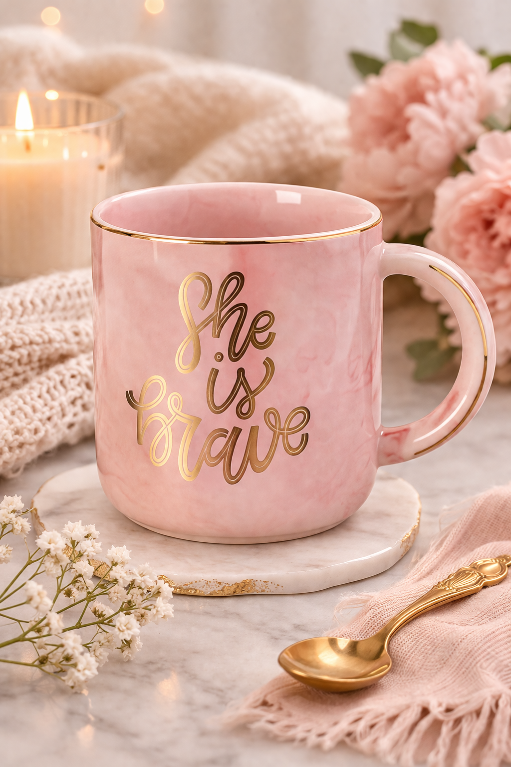 Faithful & Fierce Christian Gift Bundle | Mug, Spoon Rest & Magnetic Notepad Set