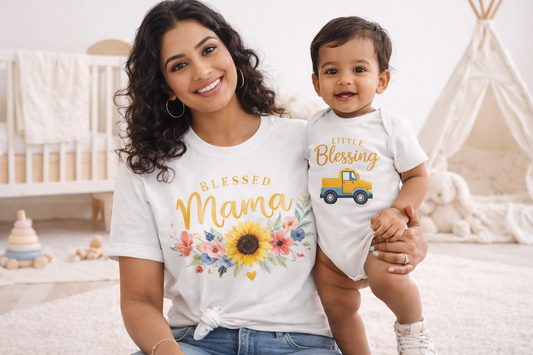 Blessed Mama & Little Blessing Boy Set | Mother & Son Matching Outfit | Mother’s Day Gift