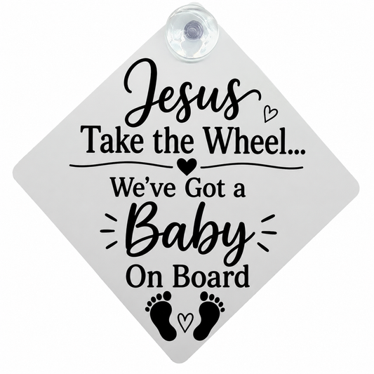 Custom Baby On Board Car Sign | Personalised Aluminum Car Window Sign | 20x15cm