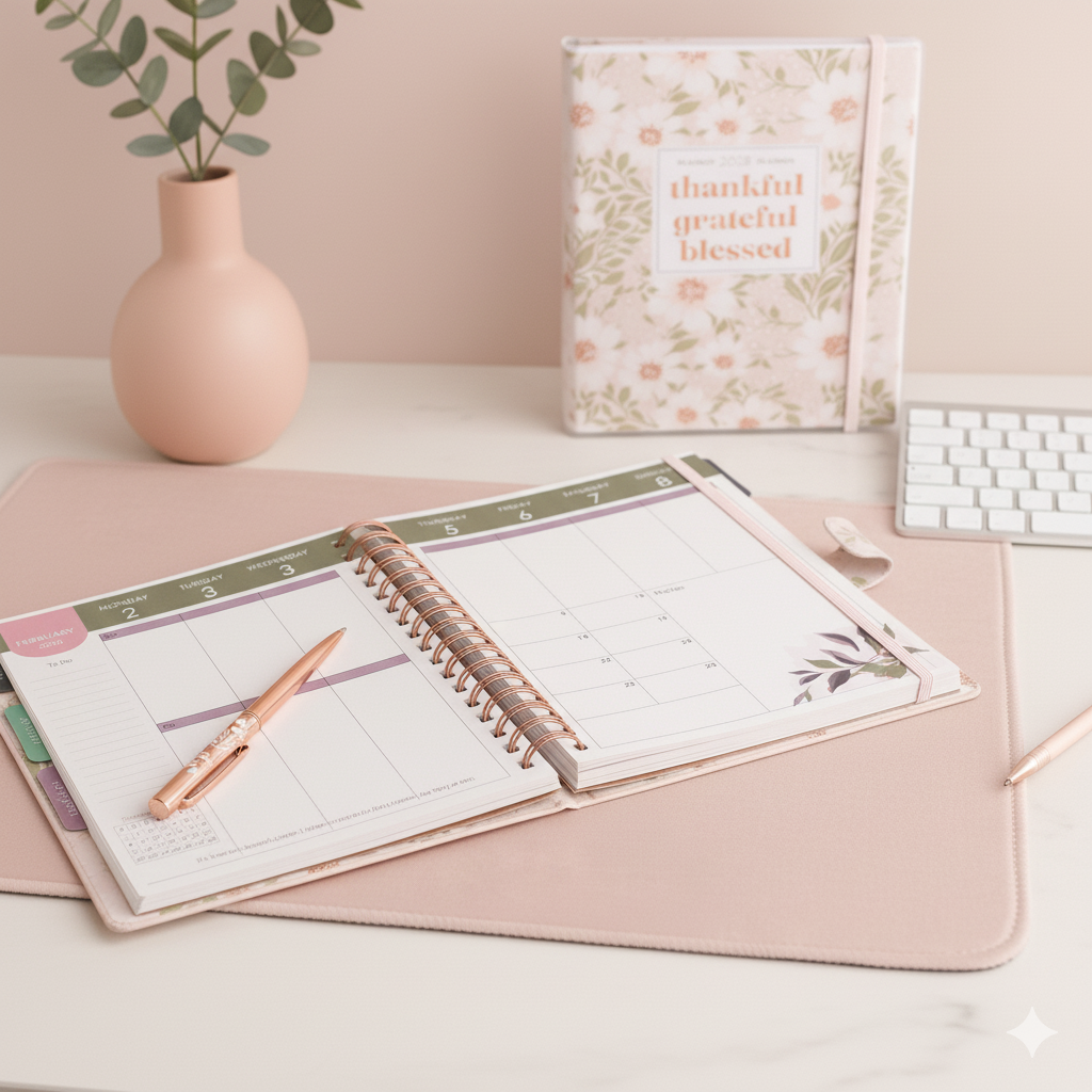 2026 Thankful Grateful Blessed Weekly Planner – 18-Month Wirebound Diary with Tabs, Stickers & Inspiring Quotes (Aug 2025 – Jan 2027)