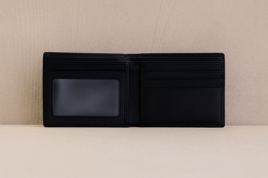 Strength & Shield Genuine Leather Wallet – Men’s Black Bifold with Psalm 28:7 | Christian Gift South Africa