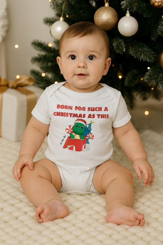 Born for Such a Christmas As This Baby Romper – Soft Luxury Christmas Onesie (NB–24 Months | Unisex)