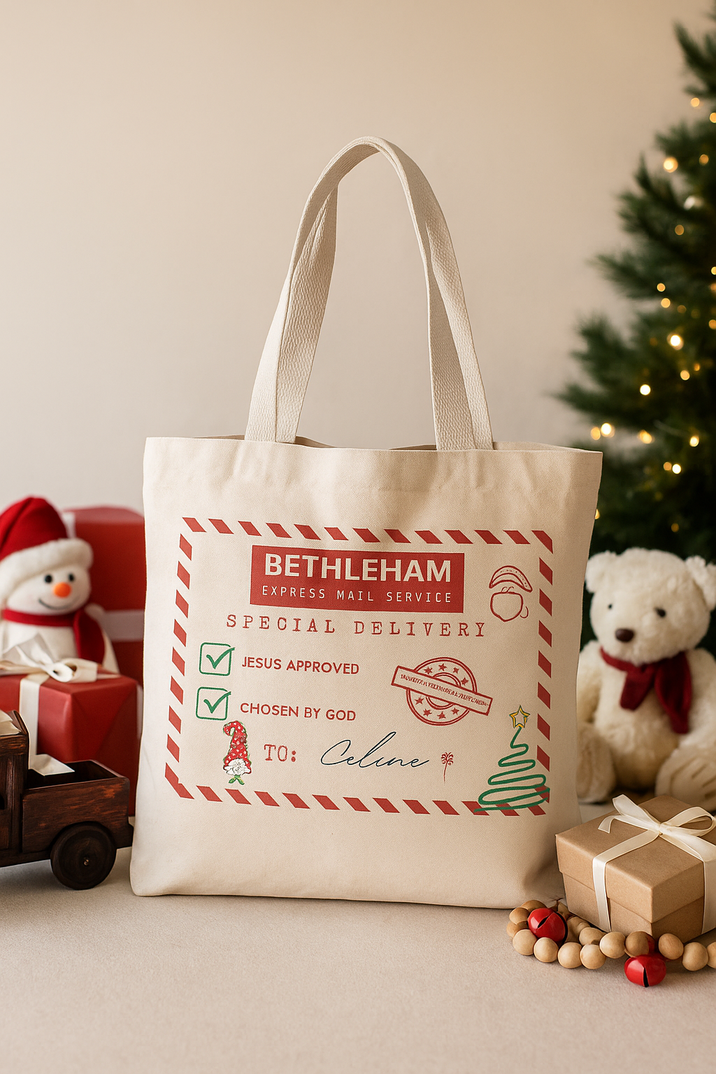 Bethlehem Express Christmas Tote Bag – 100% Polyester | Jesus Approved Gift Bag South Africa