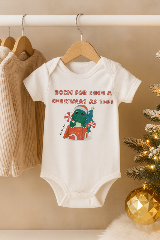 Born for Such a Christmas As This Baby Romper – Soft Luxury Christmas Onesie (NB–24 Months | Unisex)