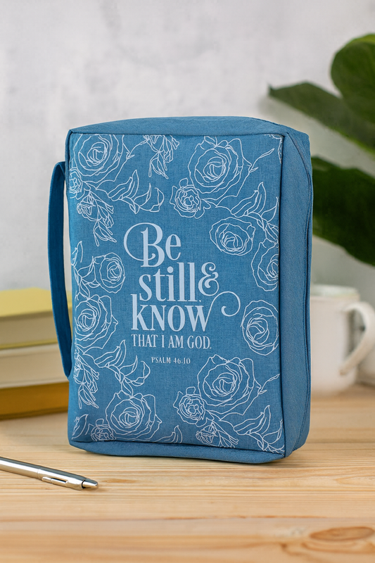 Be Still & Know Bible Cover – Durable Polyester Bible Bag with Handle | Psalm 46:10, Multiple Sizes South Africa