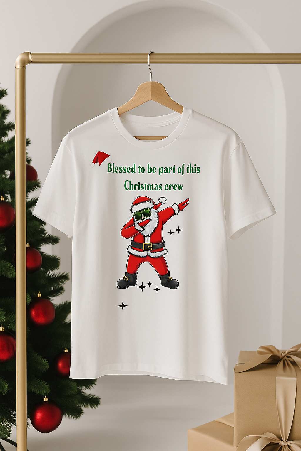 Blessed Christmas Crew T-Shirt – Family Matching Festive Tee | Grace Upon Grace SA