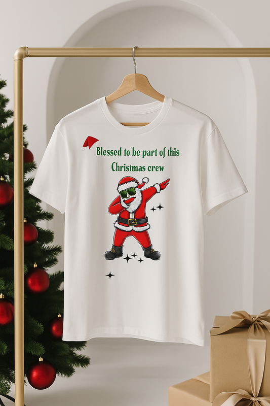 Blessed Christmas Crew T-Shirt – Family Matching Festive Tee | Grace Upon Grace SA