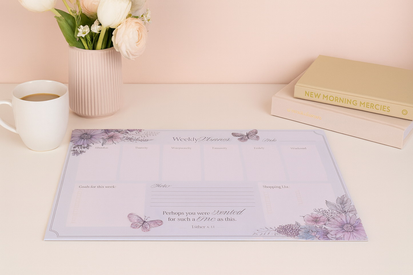 A3 Weekly Desk Planner South Africa – Perhaps You Were Created for Such a Time as This | Esther 4:14