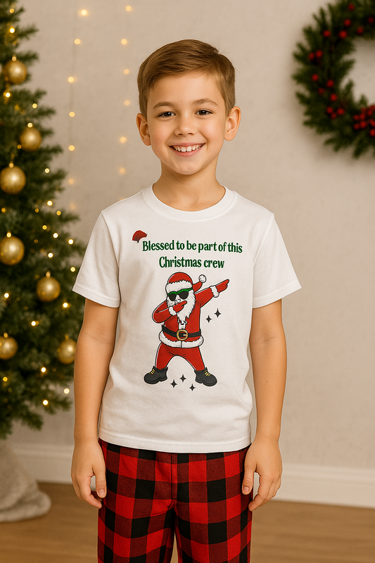 Kids “Blessed to Be Part of This Christmas Crew” T-Shirt – Family Matching Christmas Tees South Africa