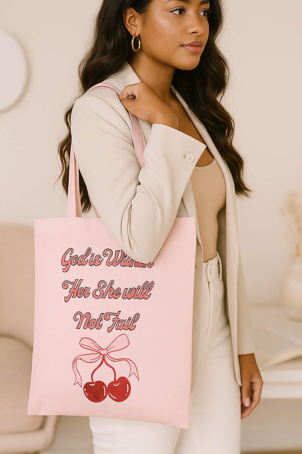 Pink “God is Within Her” Tote Bag – Christian Gift for Women South Africa