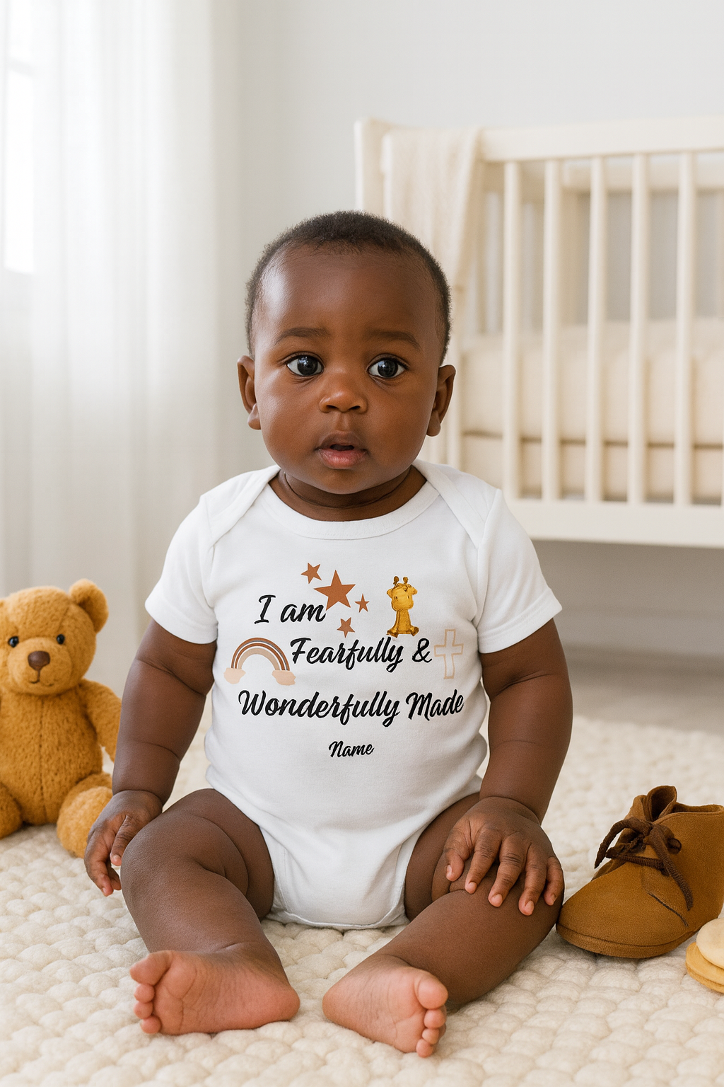 Fearfully & Wonderfully Made Baby Boy Romper – Christian Gift SA