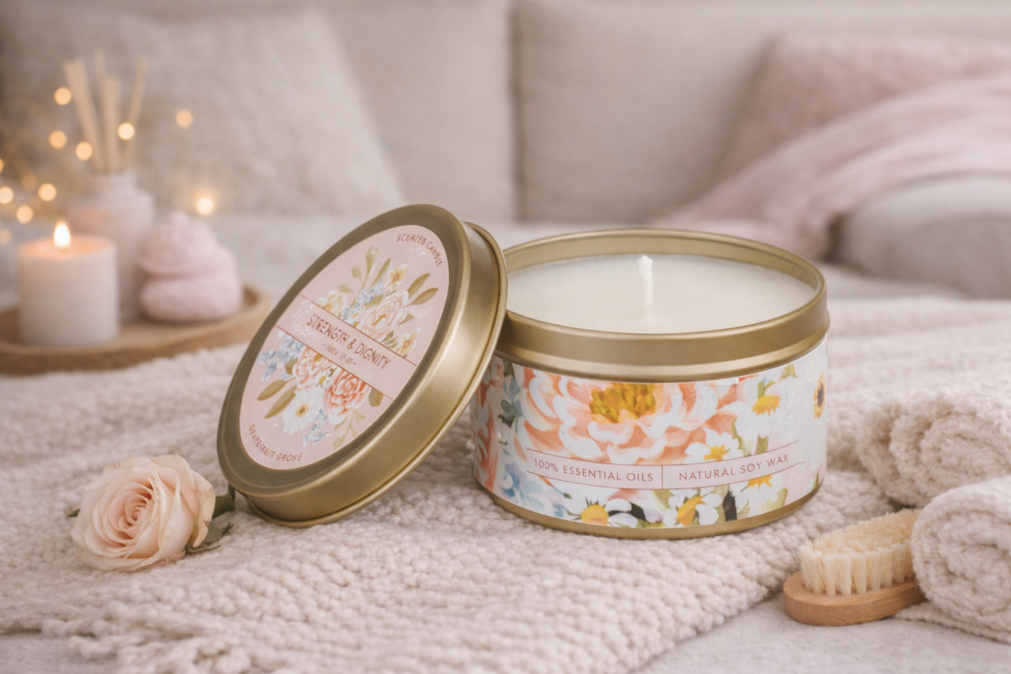 She Believed Bundle | Faith-Inspired Gift Set with Mug, Candle & Floral Bookmark