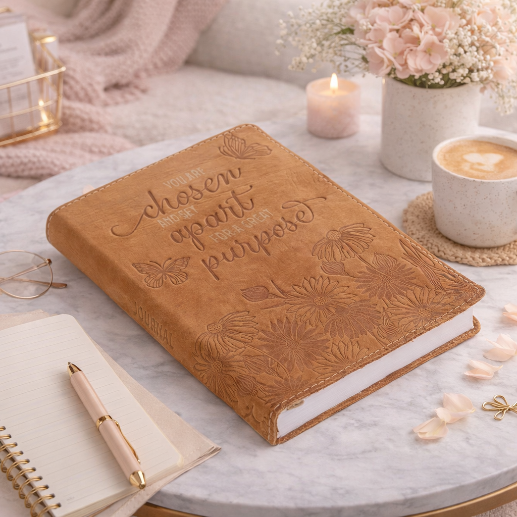 Mother’s Day Leather Journal – “Chosen & Set Apart” Christian Gift for Women | Faith Journal