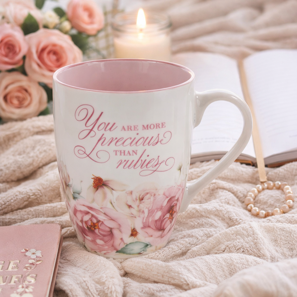 Mother’s Day Christian Mug – “More Precious Than Rubies” Proverbs 31:10 Gift for Women