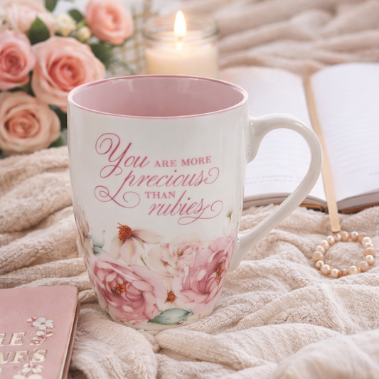 Mother’s Day Christian Mug – “More Precious Than Rubies” Proverbs 31:10 Gift for Women