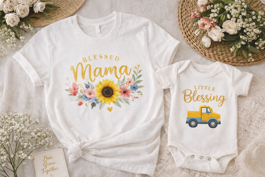 Blessed Mama & Little Blessing Boy Set | Mother & Son Matching Outfit | Mother’s Day Gift