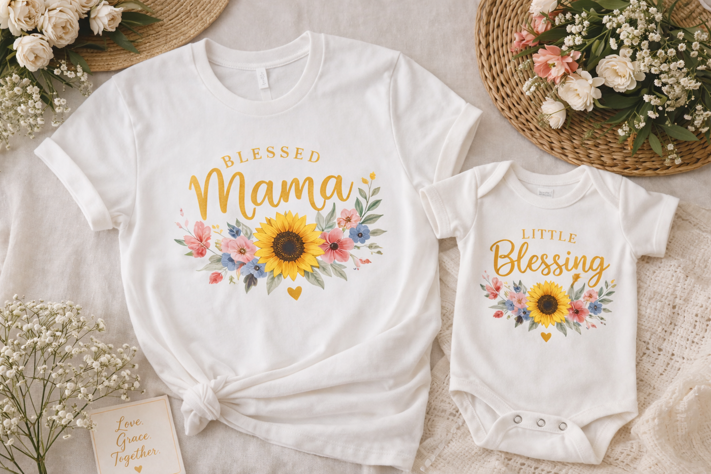 Blessed Duo Mom & Baby Matching Set | Mother’s Day T-Shirt & Romper Gift