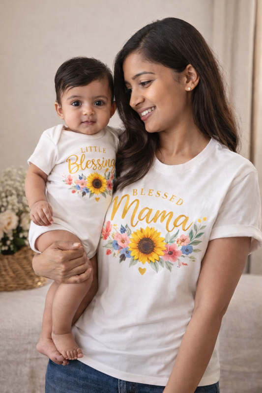 Blessed Duo Mom & Baby Matching Set | Mother’s Day T-Shirt & Romper Gift