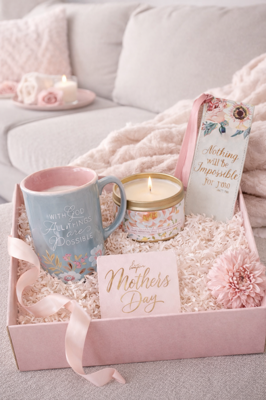 She Believed Bundle | Faith-Inspired Gift Set with Mug, Candle & Floral Bookmark