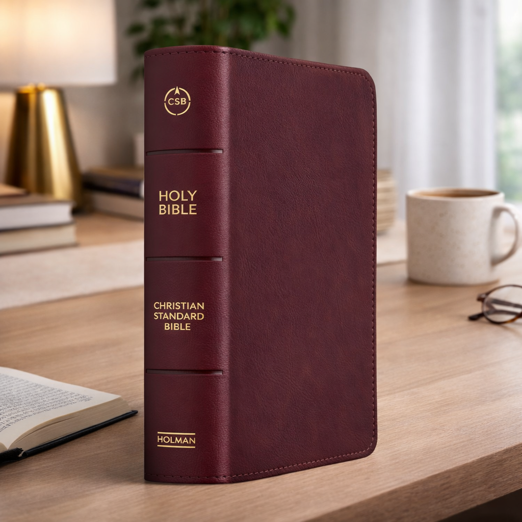 The CSB Large Print Compact Reference Bible combines easy-to-read text with a portable size. Featuring red-letter text, cross-references, and maps, it’s ideal for everyday reading on the go.