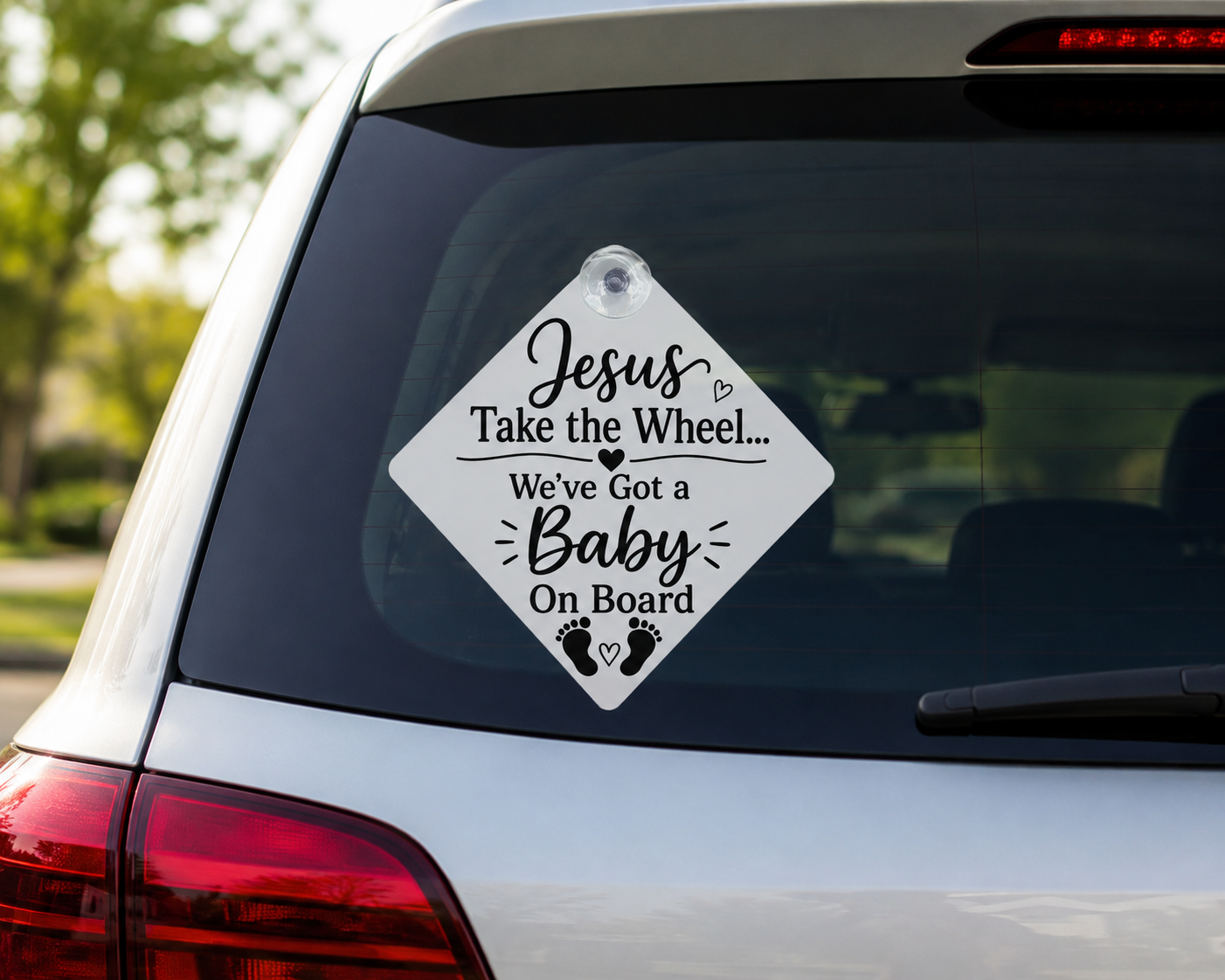 Custom Baby On Board Car Sign | Personalised Aluminum Car Window Sign | 20x15cm