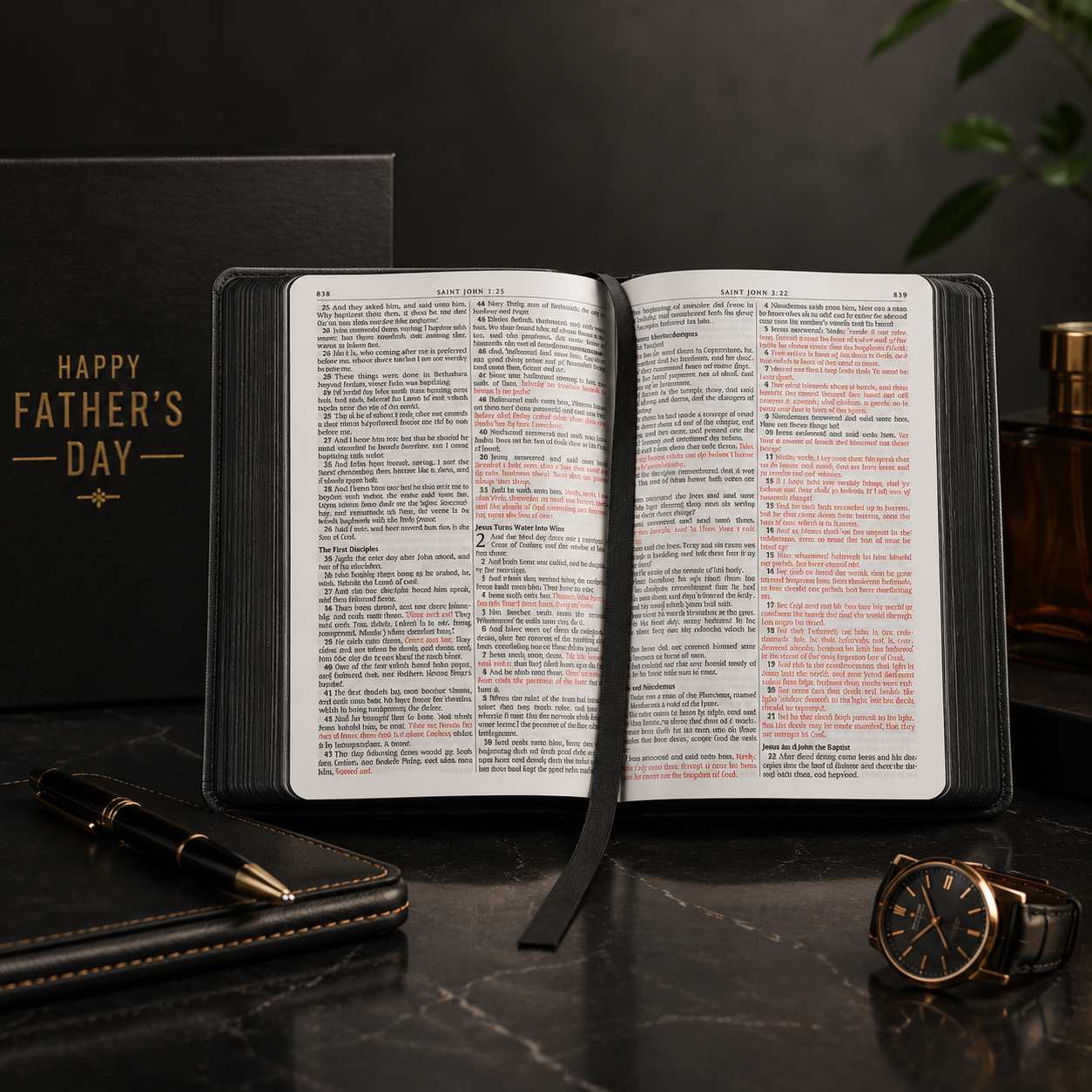 KJV Compact Bible for Men | Zipped Faux Leather Lion Design | Father’s Day Christian Gift