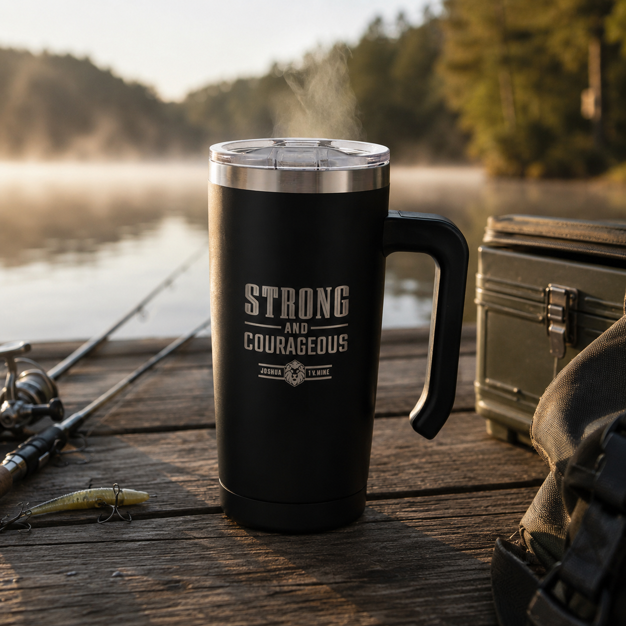 Father’s Day Christian Gift Bundle | Fisherman Faith T-Shirt & Insulated Travel Mug