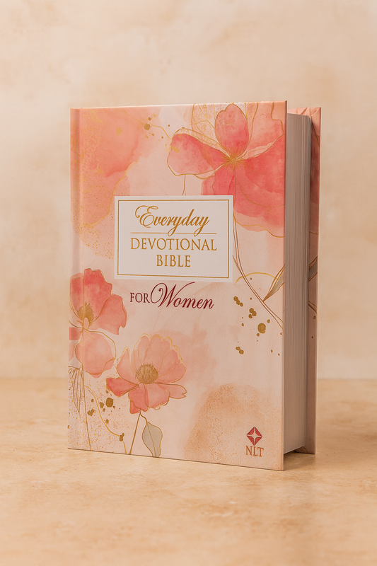 Everyday Devotional Bible for Women NLT – Pink Floral Hardcover | Grace Upon Grace South Africa