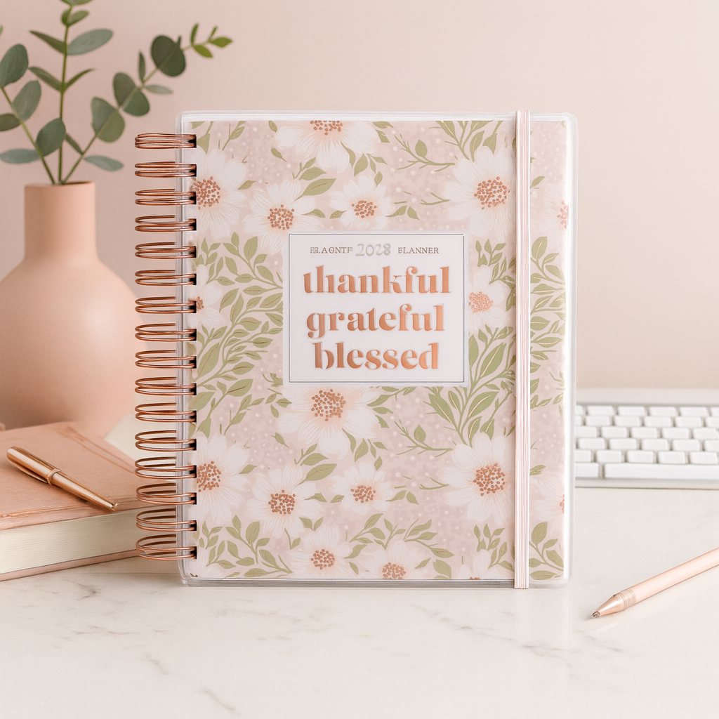 2026 Thankful Grateful Blessed Weekly Planner – 18-Month Wirebound Diary with Tabs, Stickers & Inspiring Quotes (Aug 2025 – Jan 2027)