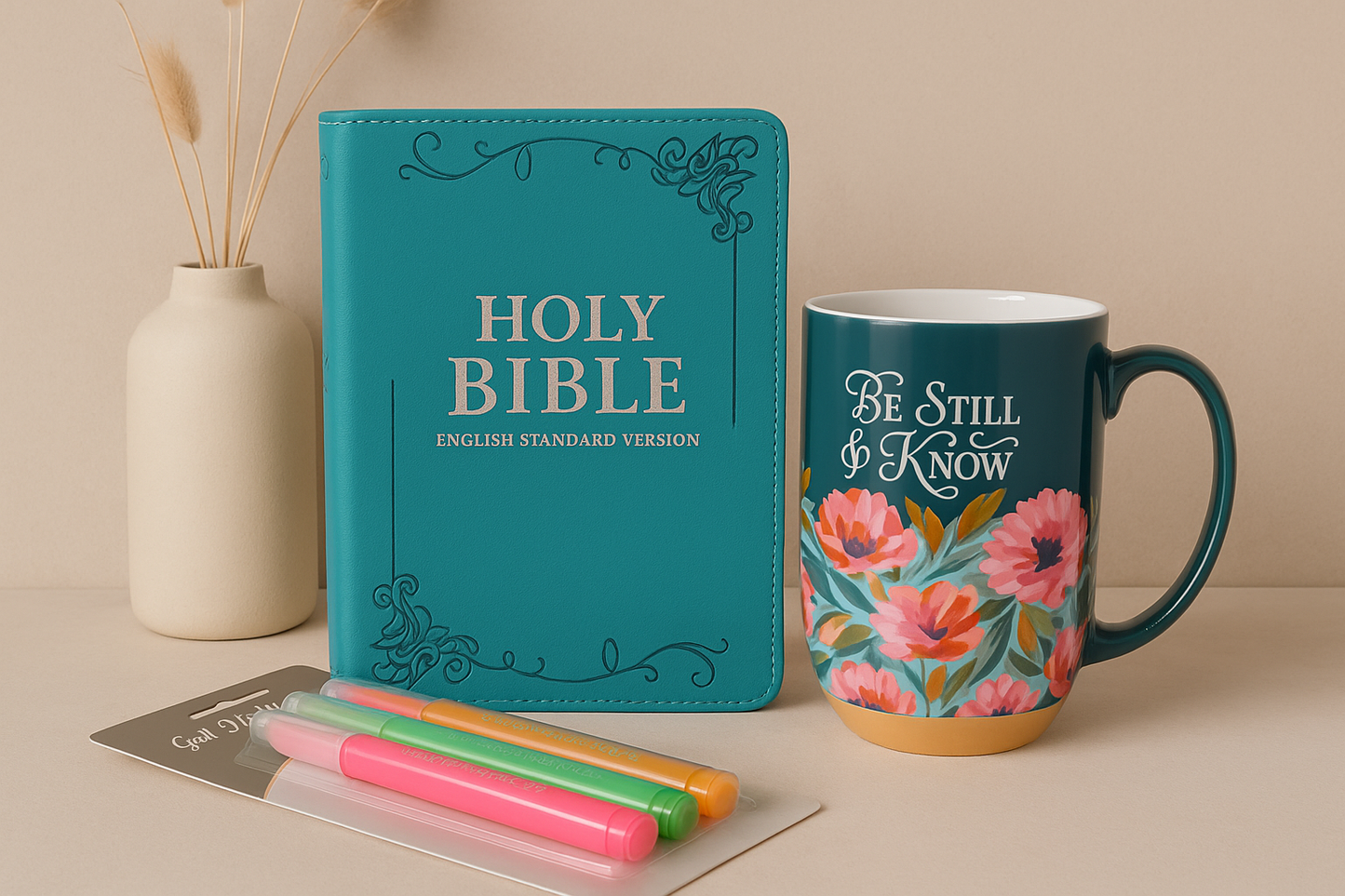 Faith & Focus Bible Gift Set – ESV Compact Bible, Mug & Highlighters