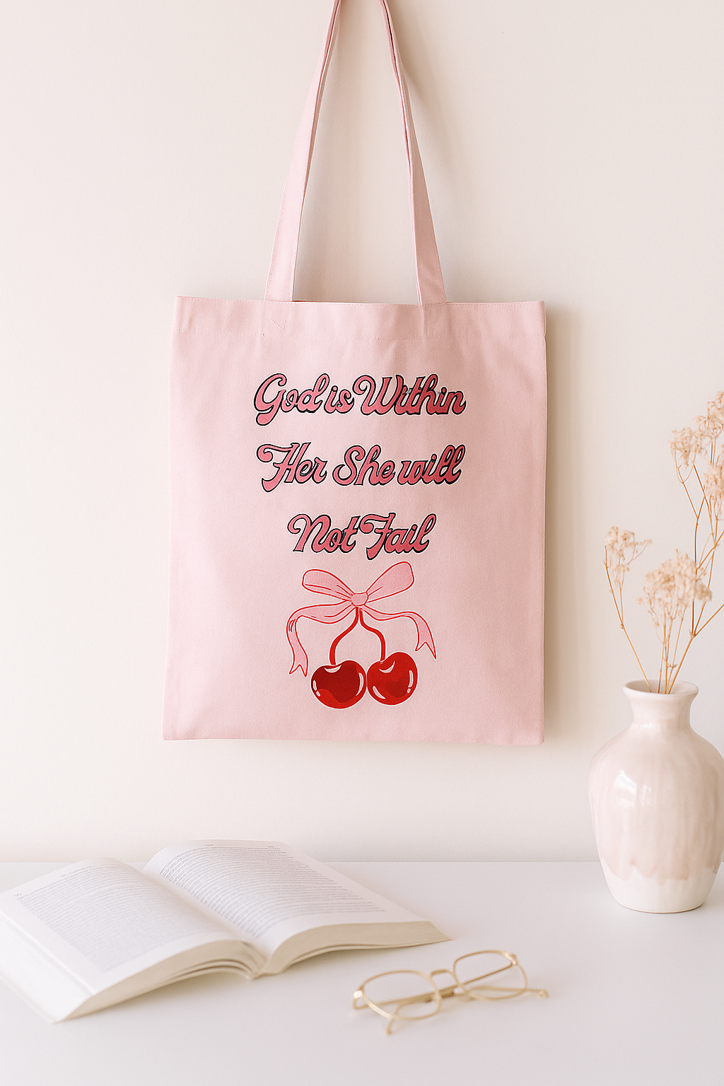 Pink “God is Within Her” Tote Bag – Christian Gift for Women South Africa