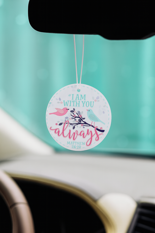 I Am With You Always Lemon Car Air Freshener – Christian Scripture Car Accessory South Africa