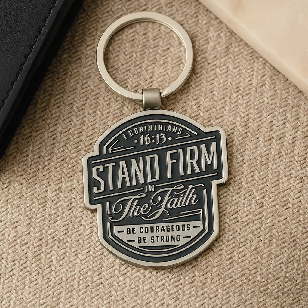 Stand Firm in the Faith Metal Keyring – Christian Scripture Gift South Africa | 1 Corinthians 16:13
