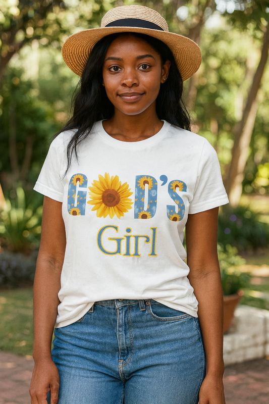 God’s Girl Christian Women’s T-Shirt – Sunflower Faith Tee South Africa