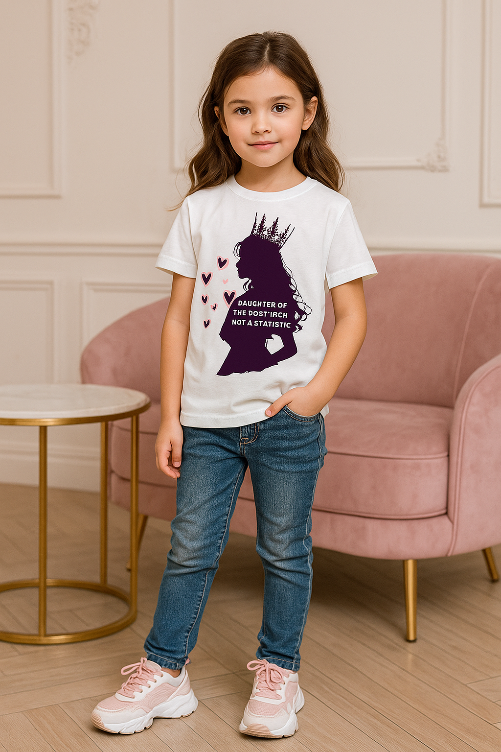 Girls “Daughter of the Most High, Not a Statistic” T-Shirt – Christian GBV Awareness Tee for Kids | Grace Upon Grace by Celine