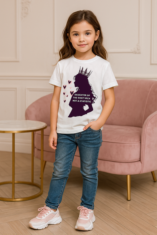 Girls “Daughter of the Most High, Not a Statistic” T-Shirt – Christian GBV Awareness Tee for Kids | Grace Upon Grace by Celine