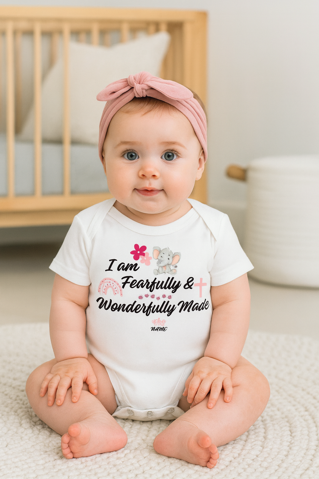 Fearfully & Wonderfully Made Baby Girl Romper – Christian Gift SA