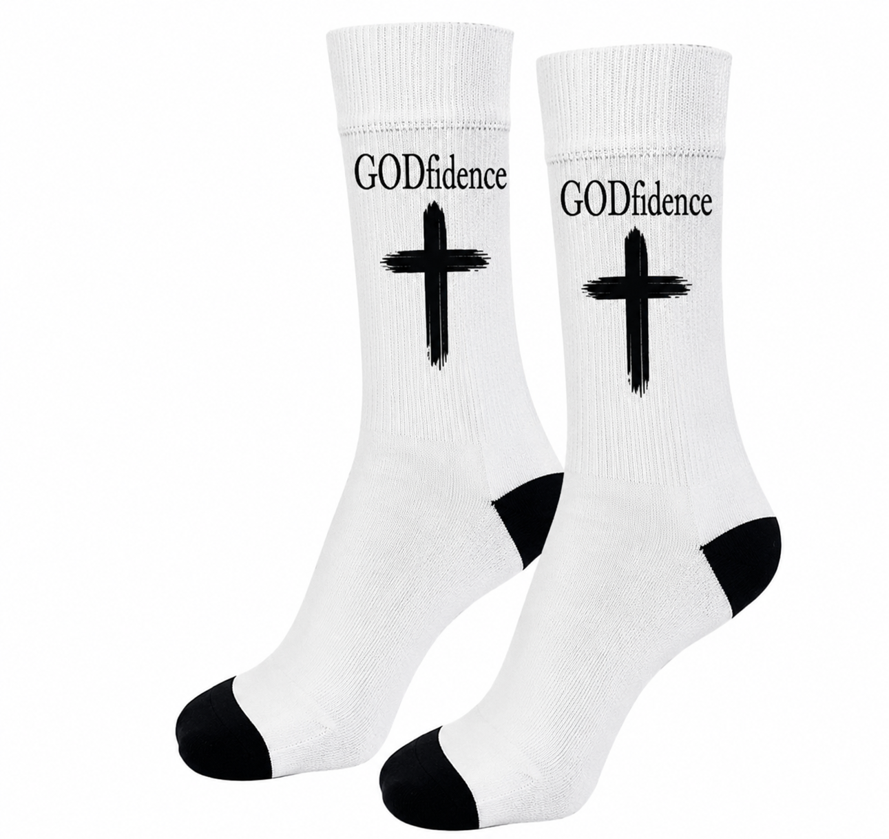 Custom Sublimated Christian Socks for Men | GODfidence Crew Socks | One Size Fits All